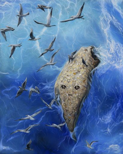 Driftwood's Odyssey: Taiwan's Resilience - A Paint Artwork by Time Lin